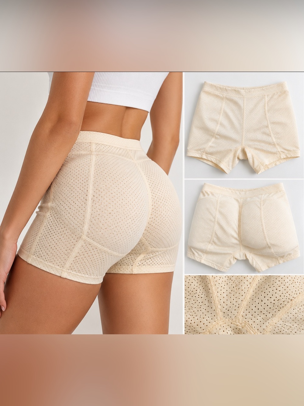 Padded Butt Lifter Shaping Shorts Hip Enhancer Nude
